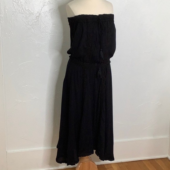 Anthropologie Dresses & Skirts - Anthropologie lace front strapless midi dress cotton like size Small EUC
